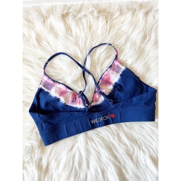 Wildfox Blue Dip Dyed Strappy Sports Bra - Picture 2 of 4